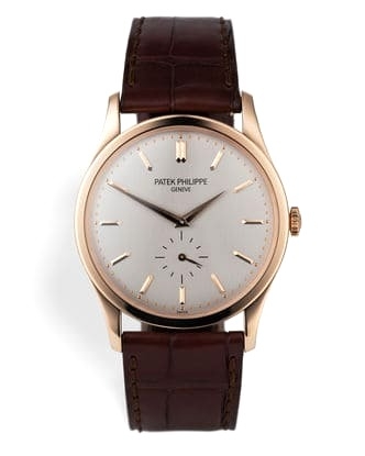 Đồng hồ Patek Philippe Calatrava Rose Gold mặt số màu xanh trắng