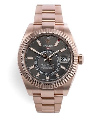 Đồng hồ Rolex Sky Dweller Sky-Dweller Everose Chocolate Dial mặt số màu xám