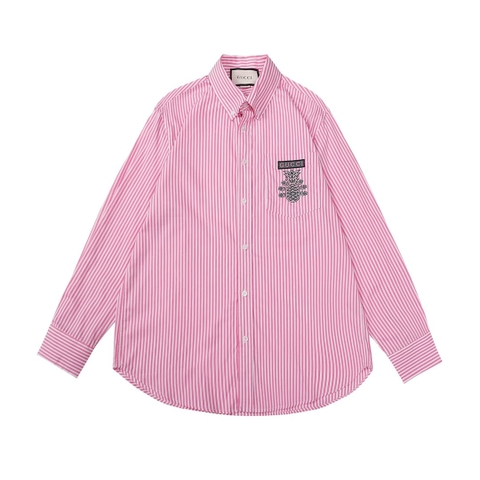 ÁO GUCCI SHIRT MÀU HỒNG KẺ SỌC