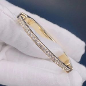 Vòng tay Tiffany & Co Lock kim cương Pavé Vàng hồng 18K