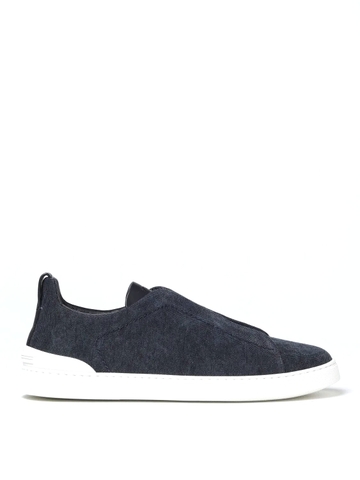 GIÀY ERMENEGILDO ZEGNA Triple Stitch low-top leather canvas trainers