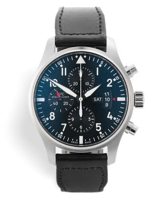 Đồng hồ IWC Pilot's Chronograph mặt số màu xanh dương