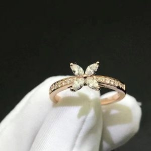 Nhẫn Tiffany & Co Victoria kim cương vàng hồng 18K