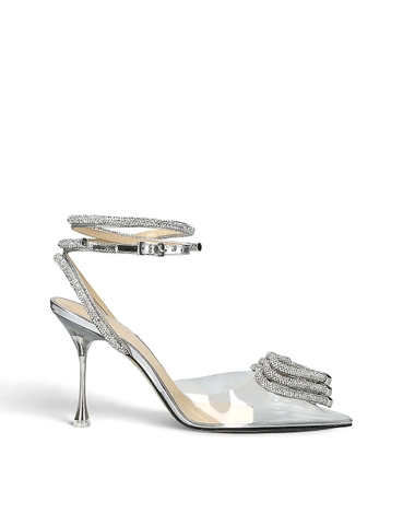 GIÀY MACH & MACH Triple Heart crystal-embellished PVC heeled sandals