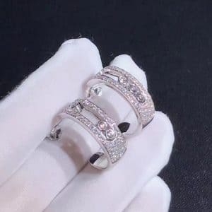 Nhẫn Messika kim cương vàng trắng 18K bản kỉ niệm