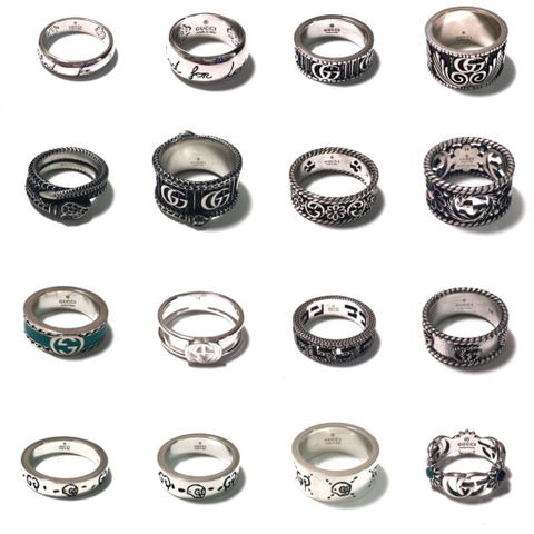 Bộ sưu tập nhẫn GUCCI chữ G bạc S925(Giá chi tiết từng sản phẩm)
