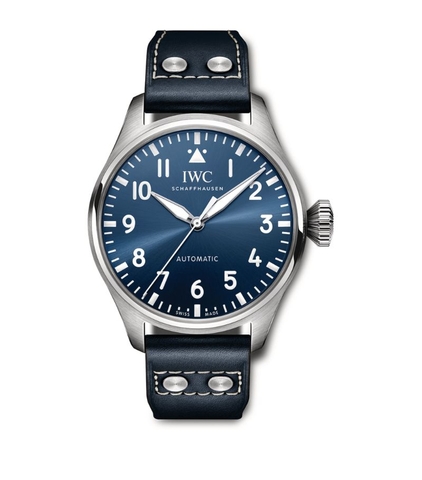Đồng hồ IWC Stainless Steel Big Pilot's Watch mặt số màu xanh dương
