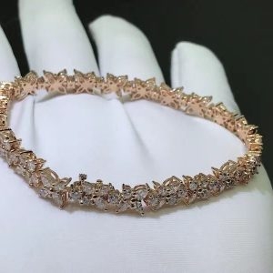 Vòng tay Tiffany & Co Victoria Mixed Cluster Kim cương vàng hồng 18K