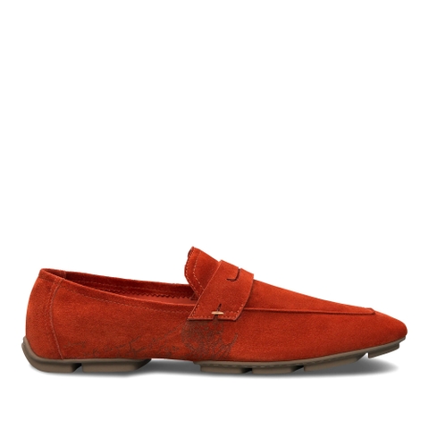 GIÀY BERLUTI Lorenzo Drive Scritto Camoscio Leather Loafer Terra Di Sienna