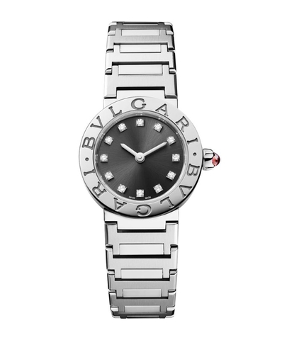 Đồng hồ BVLGARI  Stainless Steel and Diamond Lady 23mm mặt số màu trắng