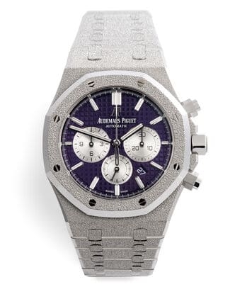 Đồng hồ Audemars Piguet Royal Oak Chronograph Frosted White Gold mặt số màu tím