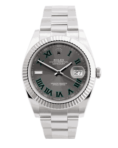 Đồng hồ Rolex Datejust Wimbledon Gray Dial 41 mặt số màu xám