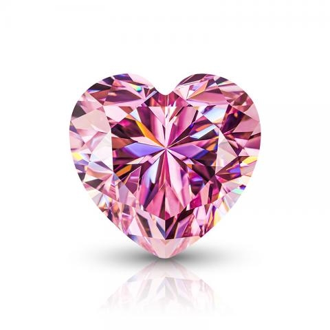 KIM MOISSANITE Màu hồng Sakura Pink Moissanite Diamond Heart cut  (giá liên hệ)