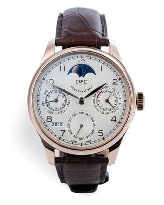 Đồng hồ IWC Portugieser Perpetual Calendar Rose Gold mặt số màu trắng