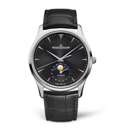 Đồng hồ Jaeger-LeCoultre Stainless Steel Master Ultra-Thin Moon mặt số màu đen