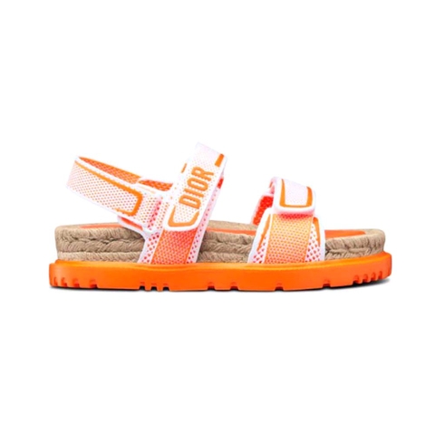 DÉP SANDAL DIOR Dioract Sandal White and Bright Orange Technical Mesh and Rubber