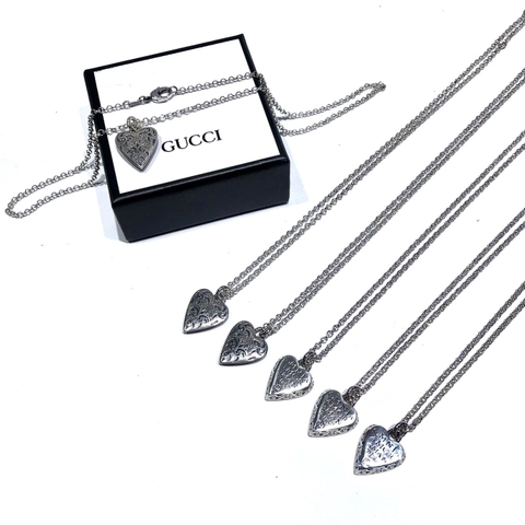 Vòng cổ Gucci heart family love everywhere bạc S925