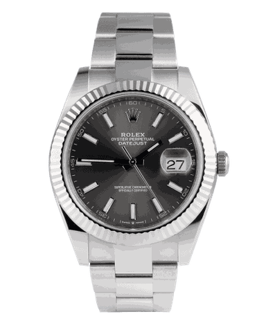 Đồng hồ Rolex Datejust Gray Dial 41 mặt số màu xám đậm