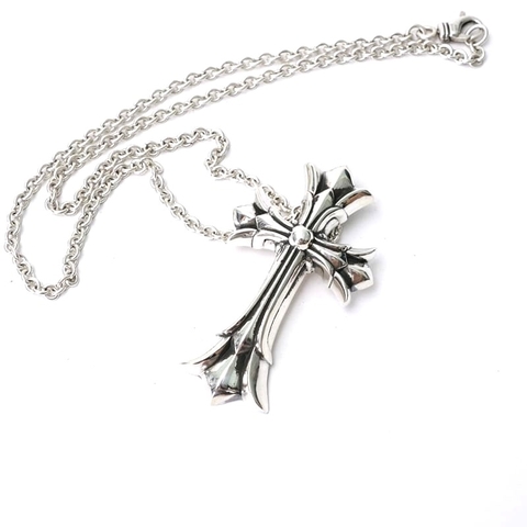 VÒNG CỔ CHROME HEARTS THÁNH GIÁ PUNK BIKER STYLE Bạc S925