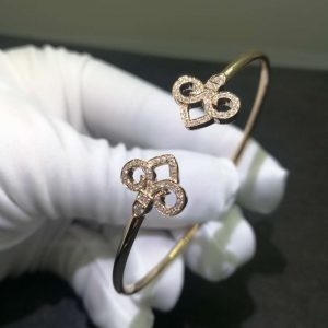 Vòng tay Tiffany & Co  Fleur de Lis Wire kim cương vàng hồng 18K