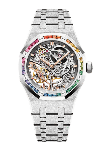 Đồng hồ Audemars Piguet Royal Oak Double Balance Openworked White Gold Frosted mặt số vàng trắng