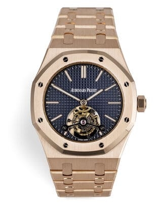 Đồng hồ Audemars Piguet Royal Oak Tourbillon Rose Gold mặt số màu xanh đen