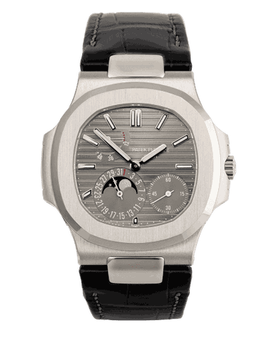 Đồng hồ Patek Philippe Nautilus Power Reserve 5712G trăng sao mặt số màu xám