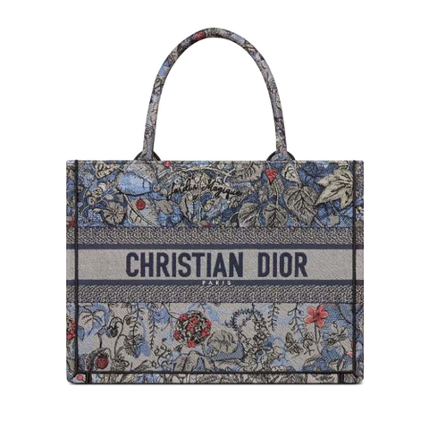 TÚI Christian Dior Tote Denim Multicolor Dior Jardin Magique Embroidery