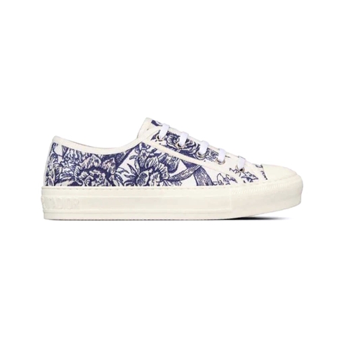 GIÀY Dior Women Walk’N’Dior Sneaker White and Blue Dior Jardin D’Hiver Embroidered Cotton