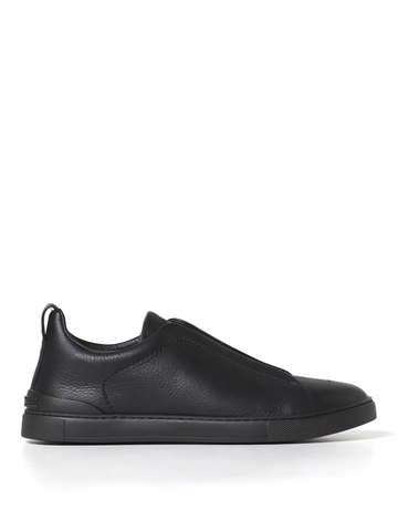 GIÀY ERMENEGILDO ZEGNA Triple Stitch low-top leather and fabric trainers