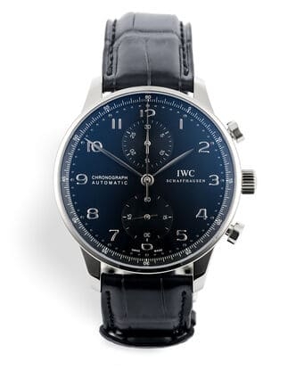 Đồng hồ IWC Portuguese Chronograph mặt số màu xanh