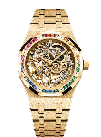 Đồng hồ Audemars Piguet Royal Oak Double Balance Openworked Yellow Gold Frosted mặt số vàng gold