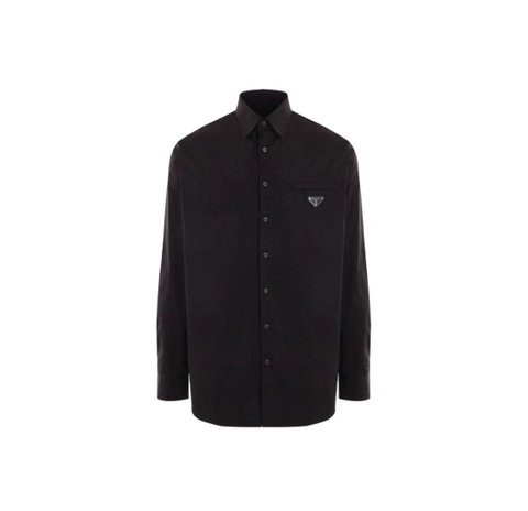 ÁO PRADA BRIGHT THREAD TRIANGLE LOGO COTTON