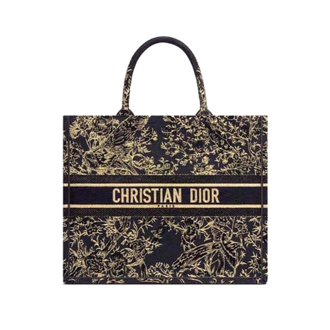 TÚI Christian Dior Black Dior Jardin D’Hiver Embroidered Cotton with Velvet and Metallic Thread