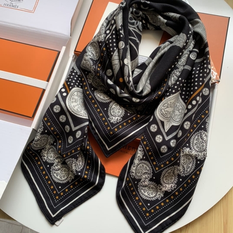 KHĂN HERMES H Family cashmere scarf