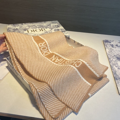 KHĂN CHRISTIAN DIOR Letter printed knitting cashmere scarf