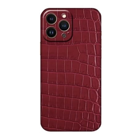 Ốp Iphone da cá sấu dành cho nam và nữ được làm thủ công màu đỏ Maroon