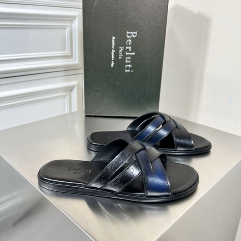 DÉP BERLUTI PATINA LEATHER SLIPPER