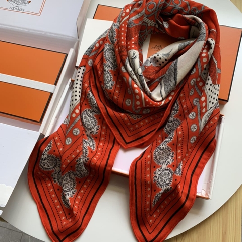 KHĂN HERMES H Family cashmere scarf