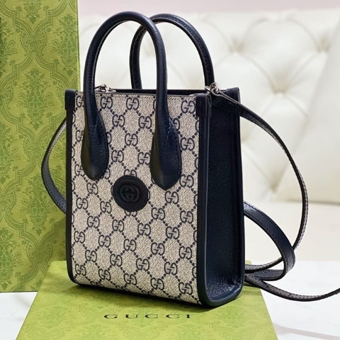 TÚI Gucci mini tote bag with interlocking blue Top Quality