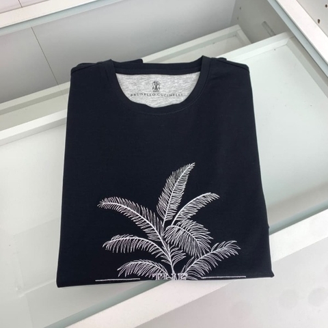 ÁO BRUNELLO CUCINELLI LOGO BLACK T SHIRT