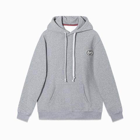 ÁO GUCCI GG Logo Chest Sweater Hoodie Gray