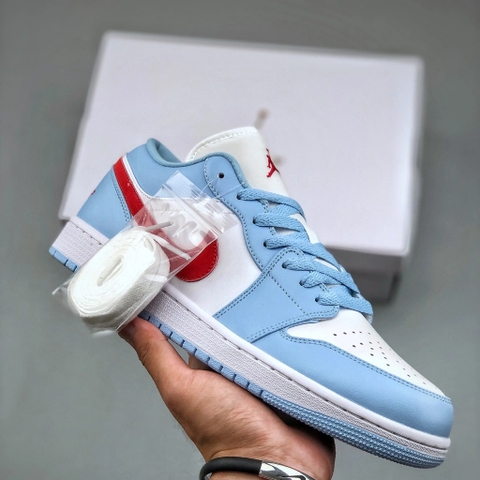 GIÀY Air Jordan 1 Low Blue Grey Dune Red