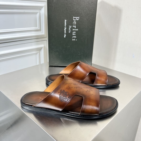 DÉP BERLUTI PATINA LEATHER SLIPPER