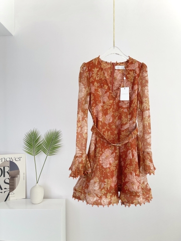 VÁY ZIMMERMANN Vintage Flower Long Sleeve Midi Dress High Classy