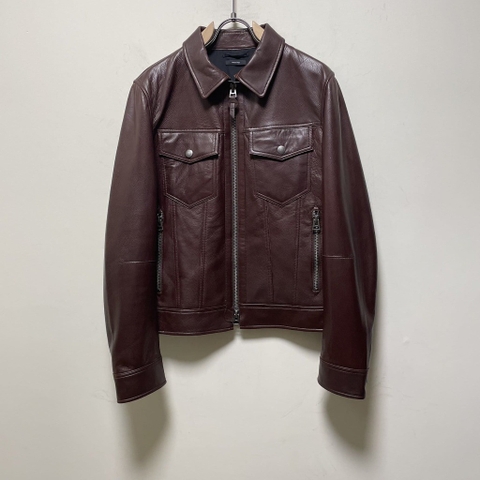 ÁO TOM FORD BORDEAUX LEATHER JACKET