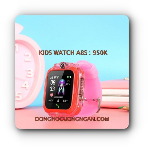 Đồng Hồ KIDS WATCH A8S HỒNG CÓ TIẾNG VIỆT (CHỐNG NƯỚC,CAMERA)