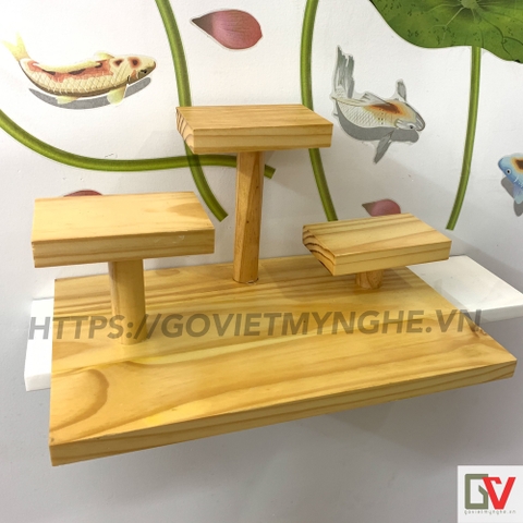 Khay gỗ trang trí món ăn, khay gỗ trang trí hình Yamasan - Gỗ Thông tự nhiên