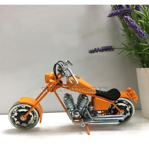 Mô hình xe moto sắt Harley Davidson Chopper - Màu Cam