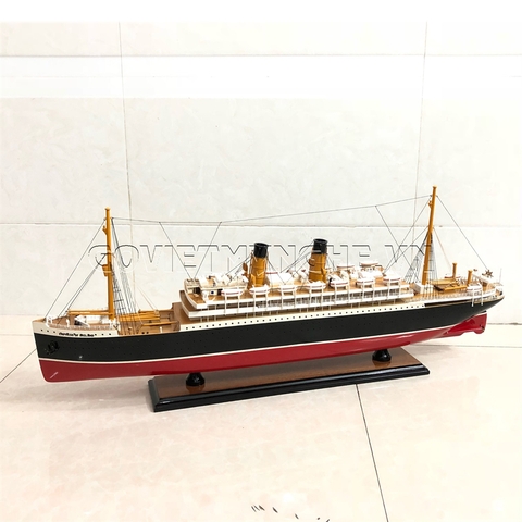 Mô Hình Du Thuyền Gỗ RMS Empress of Ireland - Thân 80cm - Gỗ Sơn